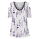 thumbnail image 2 of Gibobby Casual Playera de Manga Corta para Mujer Damas Verano Casual Estampado misterioso Cuello en V Encaje Sin tirantes Mangas(Blanco,XL), 2 of 5