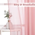 thumbnail image 4 of Coral Sheer Curtains L63 inches - Grommet Lightweight Gauzy Textured Sheer Panels Window Treatment for Girl/Daughter's Bedroom (W54 x L63, Coral, 2 PCs), 4 of 8