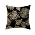 thumbnail image 1 of Jusqu'à 65 % de Réduction sur Housse de Coussin Noire SMihono Fleurs et Feuilles Bronzées, 1 of 2