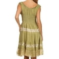 thumbnail image 2 of Olivia Gypsy Boho Peasant Batik Dress - Olive - One Size, 2 of 4