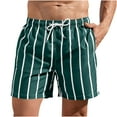 thumbnail image 3 of RongHuan Big and Tall Shorts Mens Drawstring Beach Shorts Lightweight Striped Swimming Shorts Summer Workout Shorts, 3 of 4