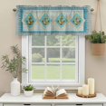 thumbnail image 3 of Nautical Retro Anchor Window Valance Curtain Geometric Striped Rope Rod Pocket Short Curtain for Living Room, Bedroom & Kitchen Window Decor 42x12in, 3 of 8