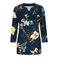 thumbnail image 5 of Rciityk Blouses for Women Casual 3/4 Sleeve V Neck T Shirts Plus Size Floral Print Pullover Tunic Tops Basic Shirts, 5 of 5