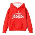 thumbnail image 3 of LILIYA Christian Hoodies for Girls Boys Christian Cross Graphic Hooded Pockets Long Sleeve Baggy Sweatshirts Jesus Hoodie Oversized Drop Shoulder Youth Streewear with Pockets, 3 of 5