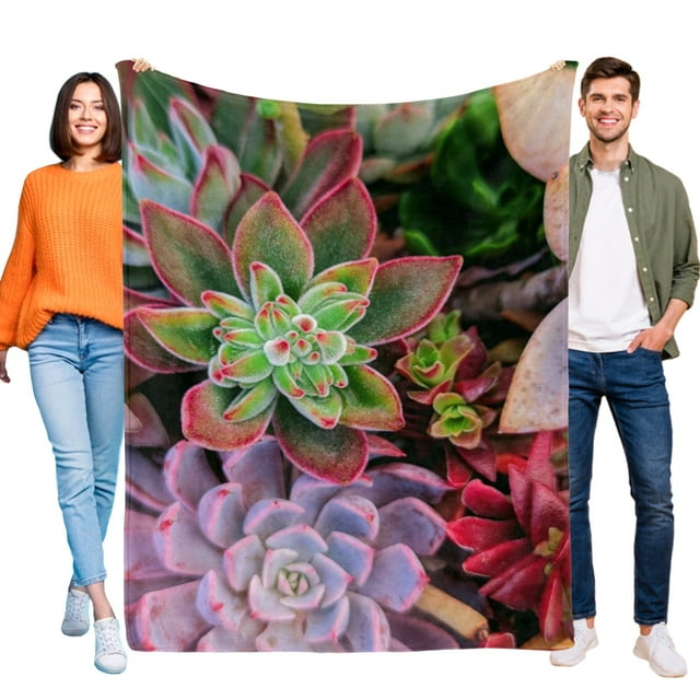 Plantas Suculentas anti-pilling, suave, ligera, esponjosa y acogedora de lujo para hogar y cocina – Perfecta para niños y adultos,150X200cm