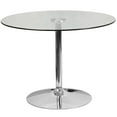 thumbnail image 1 of 39.25'' Round Glass Table with 29''H Chrome Base, 1 of 9