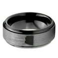 thumbnail image 2 of Tungsten Arizona The Grand Canyon State Band Ring 8mm Men Women Comfort Fit Black Step Bevel Edge Brushed Gray Polished, 2 of 4