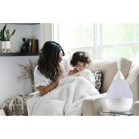 CRANE - 1 Gal. Drop Cool Mist Humidifier with Sound Machine - White