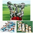 thumbnail image 6 of 4 Pieces Golf Wood Headcover Waterproof Pu Leather Golf Wood Driver Head Cover, 6 of 7