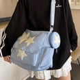 thumbnail image 3 of Lindo Bolso Mensajero Casual Y Versátil Pentagrama Nailon Bandolera Un Hombro Mujer S () Azul, 3 of 9