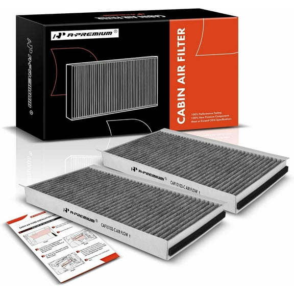 A-Premium 2-PC Cabin Air Filter with Activated Carbon Compatible with BMW 525i, 528i, 528xi, 530i, 530xi, 535i, 535xi, 545i, 550i, 645Ci, 650i, M5, M6