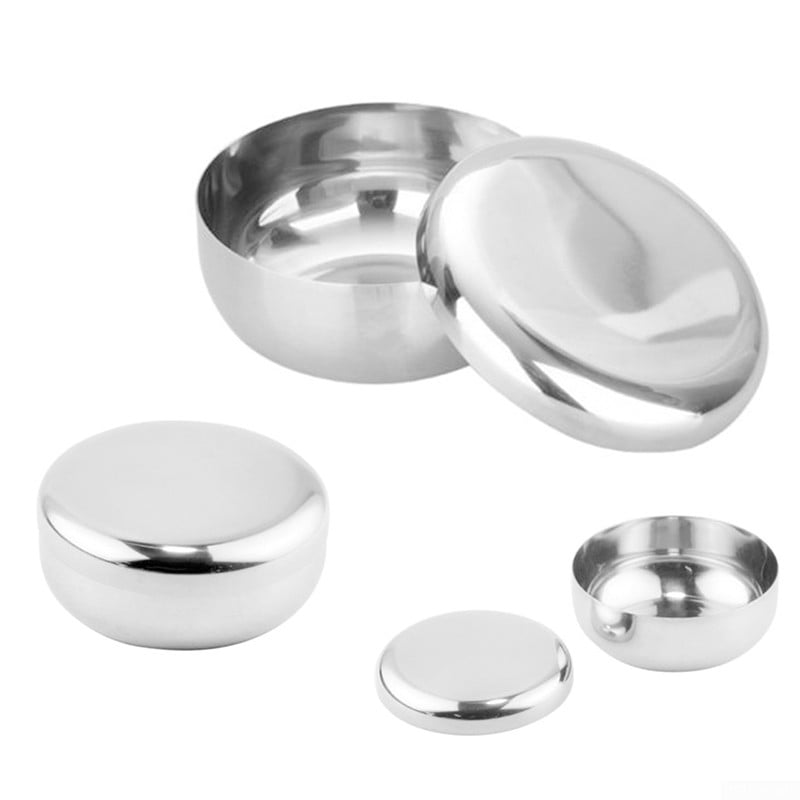 5X Family Tableware 4.6" Round Shaped Silver Tone Stainless Steel Rice Bowl DI 