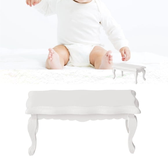Khall Doll House Furniture Wood,Miniature End Table Model Furniture for 1/12 Doll House Accessories, 1/12 Doll House Tea Table