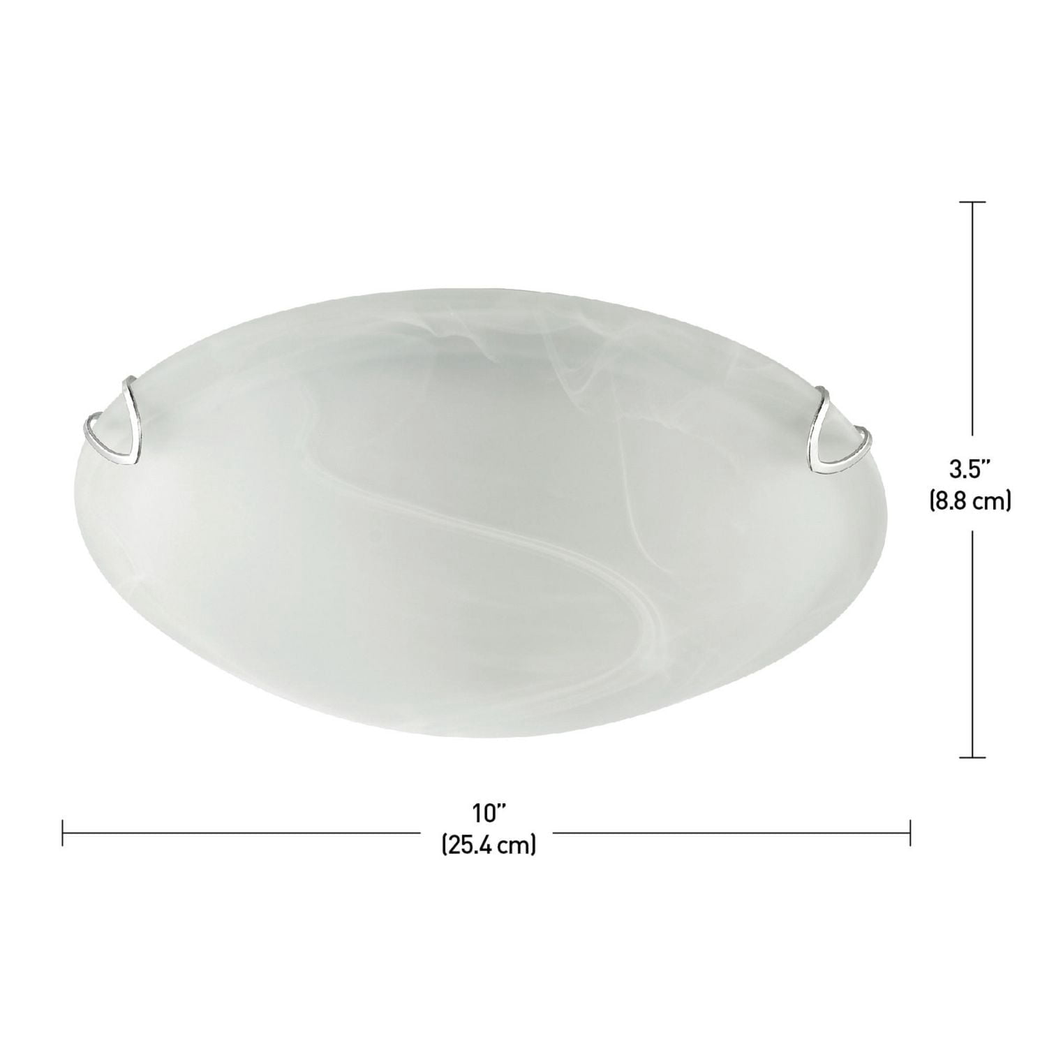 Plafonnier encastré 10" Pennington de Globe Electric, paquet de 2 unités, abat-jour en verre givré blanc d'albâtre, nécessite 2 ampoules A15 de 60W (vendues séparément).