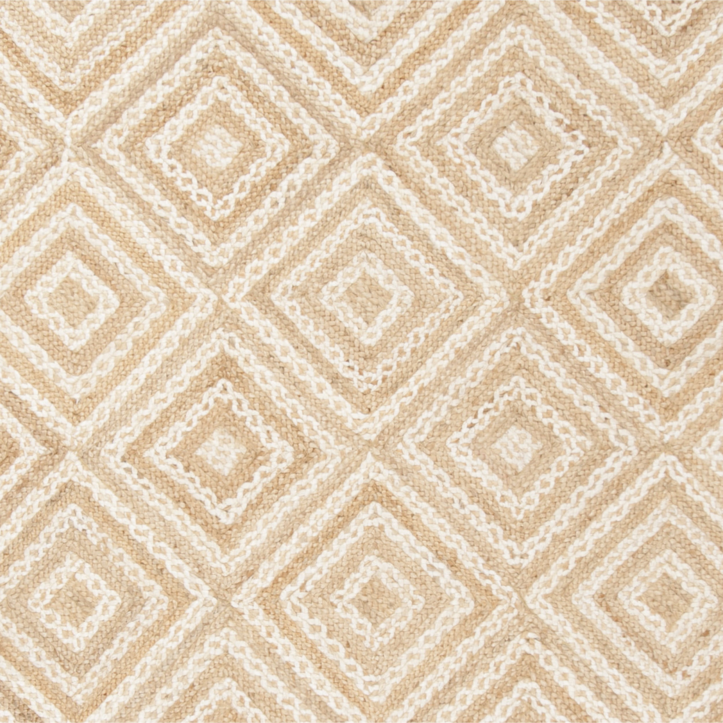 SAFAVIEH Natural Fiber Davina Geometric Braided Jute Area Rug, Natural/Ivory, 8' x 10'