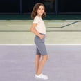thumbnail image 6 of Girls High Waist Bike Shorts, Knee-Length Tight Leggings for Kids, Quick-Dry Workout Shorts and Seamless Cycling Shorts, Athletic Wear for Yoga and Gym, Age 5-13 Years Grey 150, 6 of 9