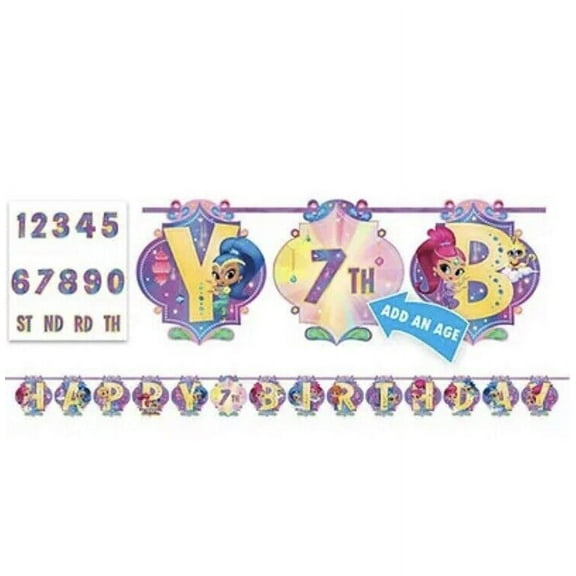Shimmer & Shine Nick Jr Cartoon Kids Birthday Party Decoration Letter Banner