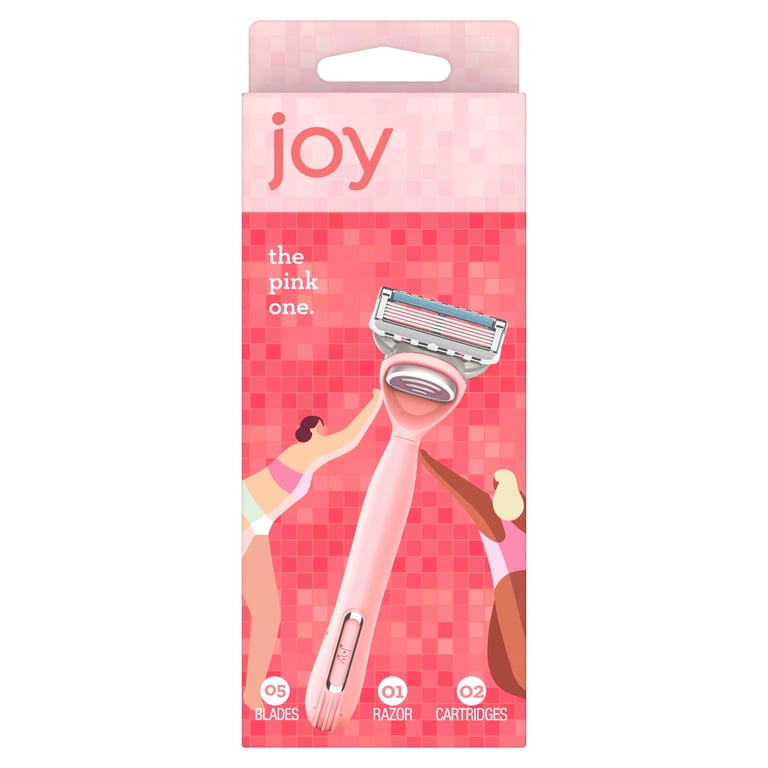 joy+glee, Pink Razor for Women, handle + 2 refills - Walmart.com