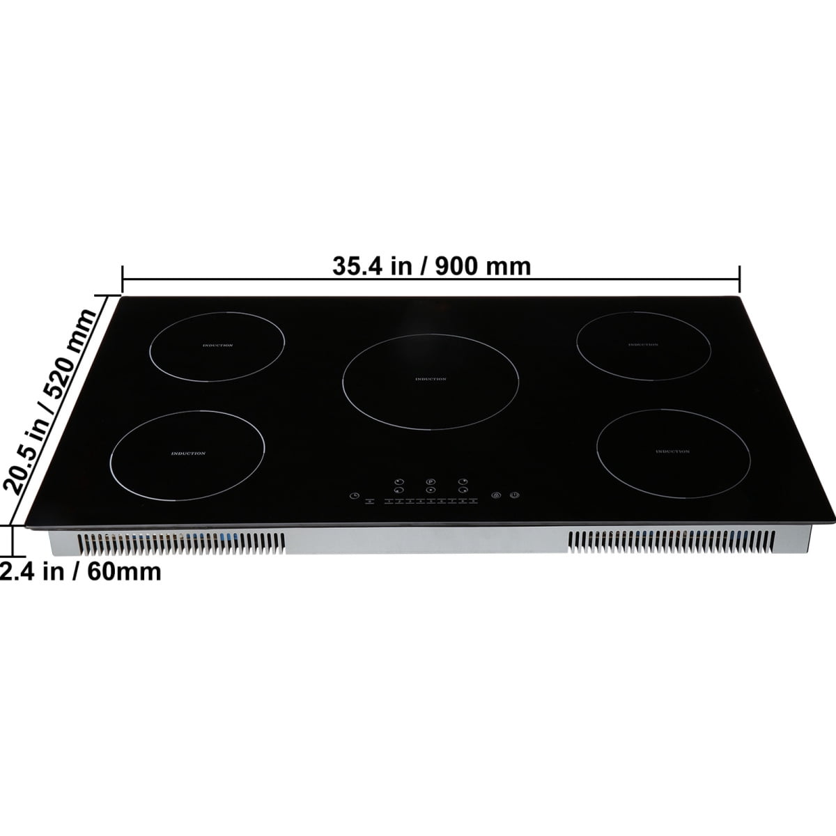 36 Inch Induction Cooktop 5 Burners Electric Stove Top 9200W Built-in Ceramic Cooktop with LED Touch Control Child Lock Safety