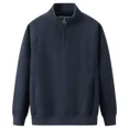 thumbnail image 2 of Sudaderas para hombre, ropa de hombre lisa, sudadera negra con media cremallera y sin capucha, jersey de otoño, novedad, de alta calidad, algodón barato, 2 of 5
