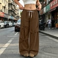 thumbnail image 4 of Gytharion Women's Bow Tie Streetwear Sweatpants with Pockets Drawstring Elastic Waist Joggers Solid Color Loose Wide Leg Pants, 4 of 8