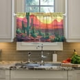 thumbnail image 5 of FREEAMG 24 Inch Length Kitchen Curtains Desert Cactus 2 Panels Half Window Sheer Curtains Rod Pocket Farmhouse Short Drapes for Bathroom Cafe Basement, 5 of 7