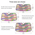 thumbnail image 2 of Foldable Car Windshield Sunshade UV Sun Visor Protector Blocks UV Rays Keeps Vehicle Cool 53x23.5 Inch Smiling Daisy on Multicolor Background, 2 of 8