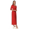 thumbnail image 2 of SR Women's Casual Wrap Floor Length Maxi Dress, 3X, Red, 2 of 5