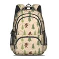 thumbnail image 2 of Bigfoot and Mountain Beige Pattern Backpack for School, Cute School Bag with Adjustable Shoulder Straps and Padded Back, 16.9"x12.6"x5.9", 2 of 5