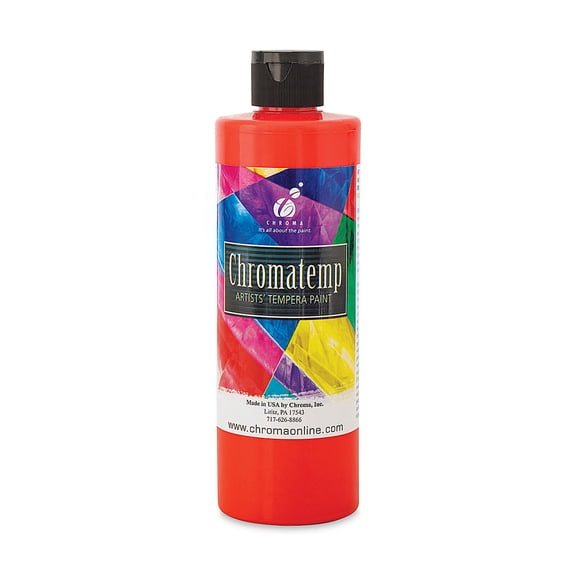 Chroma Chromatemp Artists' Tempera Paint - Fluorescent Red, Pint