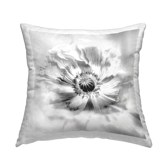 Stupell Industries Close Up Poppy Anther Decorative Printed Throw Pillow, 18 x 18