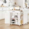 thumbnail image 2 of Isla de Cocina con Toma de Corriente, Isla de Almacenamiento de Cocina con Estante para Especias y Cajóns, Carrito de Cocinas Rodante Sobre Ruedas para el Hogar, 2 of 9