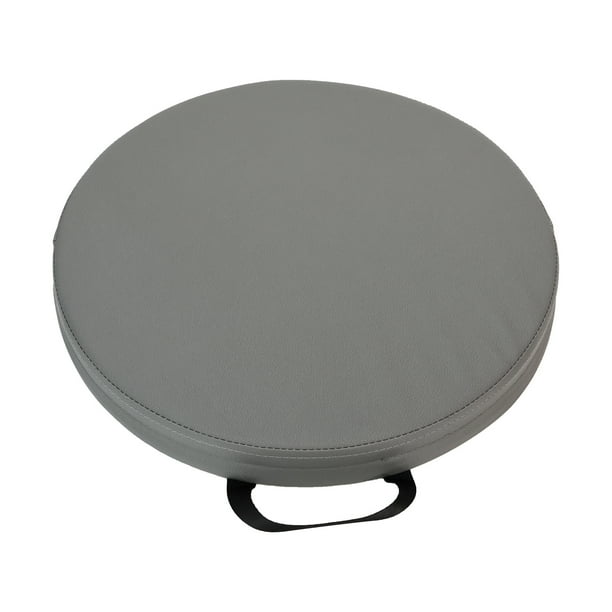 Toystoory Cojín de asiento de cuero sintético con memoria, cómodo y elegante, para el hogar y la oficina, portátil y grueso, con asa. Decoración del hogar gris 35 cm x 5 cm