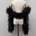 thumbnail image 2 of Detachable Tulle Boa Shawl, Black Bridal Ruffle Cape, 11.81x78.74inch, 2 of 6