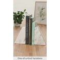 thumbnail image 7 of Marble Geometric Bookends with Wood Inlay, White Marble Geometric Bookends with Wood Inlay, White, 7 of 7