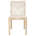 thumbnail image 3 of SAFAVIEH Tyria Leather Dining Chair, White/Natural (Teak), Set of 2, 3 of 7