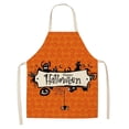thumbnail image 3 of Delantal de Halloween de algodón y lino, delantal creativo con forma de castillo de calabaza para hacer delantal antiincrustante a prueba de aceite para el hogar en la cocina, 3 of 6