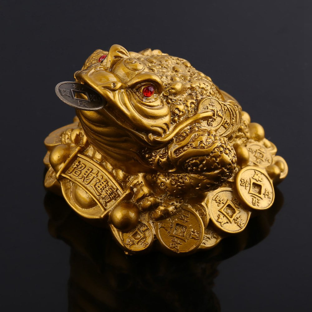 LVE Lucky Money Frog,Feng Shui Toad Coin Chinese Charm for Prosperity Home Decoration Gift