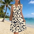 thumbnail image 7 of cocolona Womens Summer Boho Floral Dresses Button V Neck Sleeveless Mini Dress Vacation Beach Tiered Flowy Sundress, 7 of 7