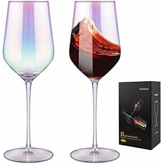 6-Pack Christmas Wine Glasses – Red Goblet Glasses For Holiday Parties | Festive Deep Red Design, 12 Oz Capacity