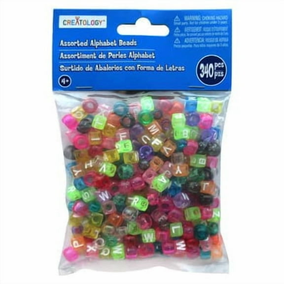 12 Packs: 340 ct. (4,080 total) Alphabet Glitter Bead Mix by Creatology