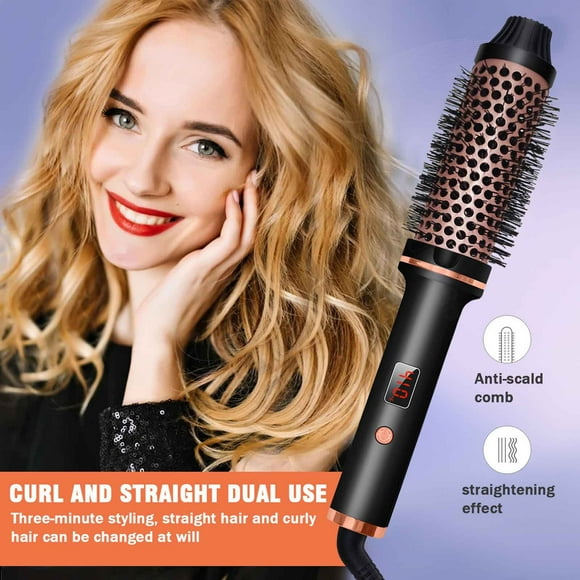 mtvxesu Conair Curling Iron, 1.5 Inch Curling Iron Brush Volumizing Brush Heated Round Brush Ceramic Tourmalines Ionic Curling Comb Large Curling Iron Curling Iron Automatic Hair Curler Summer Savings