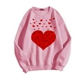 thumbnail image 4 of Xixinqiwan Women's Hoodies Valentine's Sweatshirt,Womens Heart Print Crewneck Heart Graphic Shirt Lightweight Comfortable Sweatshirt Long Sleeve Pullover Hoodless Sweater, 4 of 4