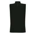 thumbnail image 4 of JGGSPWM Women's Elegant Office Sleeveless High Neck Tank Top Solid Pleated Ruffle Standing Collar Ruched Blouse Cami Tops Black 2XL, 4 of 6