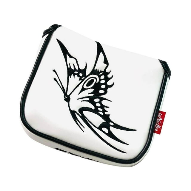 Universal Golf Maillet Putter Couverture Carré Protecteur Imperméable Golf Couvre-Chef Magnétique Fermeture Garde Papillon Blanc