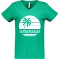 thumbnail image 3 of Inktastic Santa Barbara California Palm Tree Women's V-Neck T-Shirt, 3 of 5