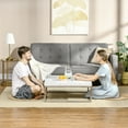 thumbnail image 6 of HomCom Square Coffee Table with Faux Marble Tabletop for Living Room, 6 of 9