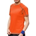 thumbnail image 1 of YONGHS Men's Short Sleeve Workout Shirts Rash Guard Tops Athletic T-Shirt Orange L, 1 of 3