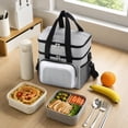 thumbnail image 4 of Insulated Lunch Bag, Portable Cooler Tote with Handle and Strap, Leak-Proof Reusable Lunch Box for Daily Commute, Office, Picnic, Travel, and Outdoor Adventures, 4 of 7