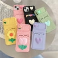 thumbnail image 3 of Simple Love Silicone Wallet Card Case For iPhone 15 14 13 12 11 Pro Max 7 8 Plus Case, 3 of 4